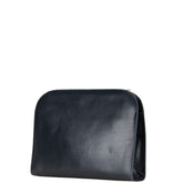 サルヴァトーレフェラガモ ガンチーニ チェーン 斜め掛け ショルダーバッグ P21 0587 ネイビー レザー レディース Salvatore Ferragamo 【中古】
